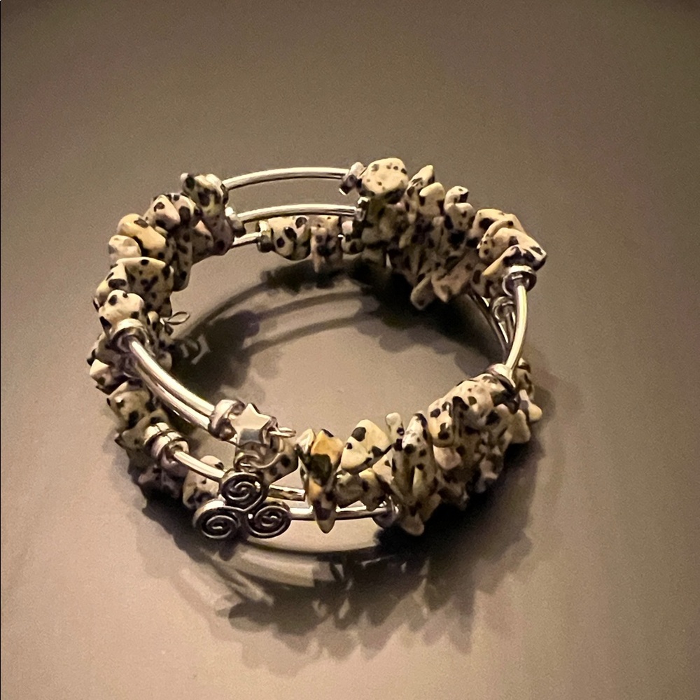 Hand Crafted Dalmatian Stone Bracelet